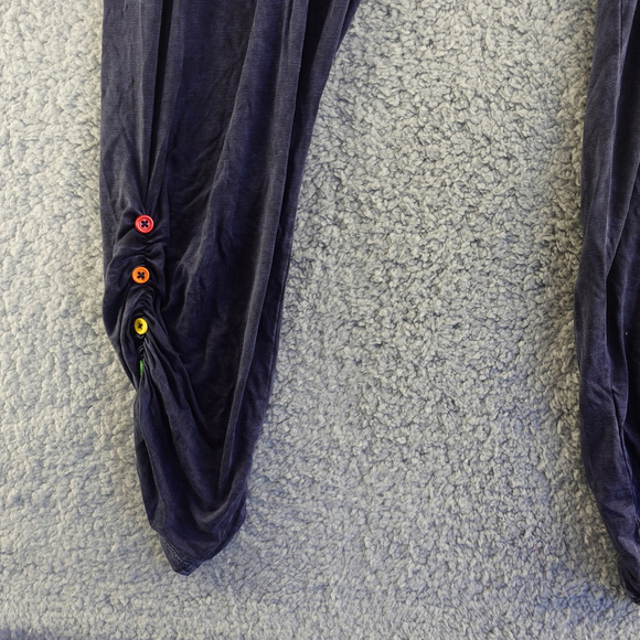 Michael Lauren Women’s Emmanuel Mineral Navy Shirred Rainbow Button Pant Size XS - Picture 5 of 10